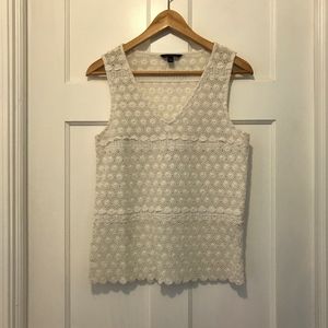 Banana Republic lace ivory blouse tank top